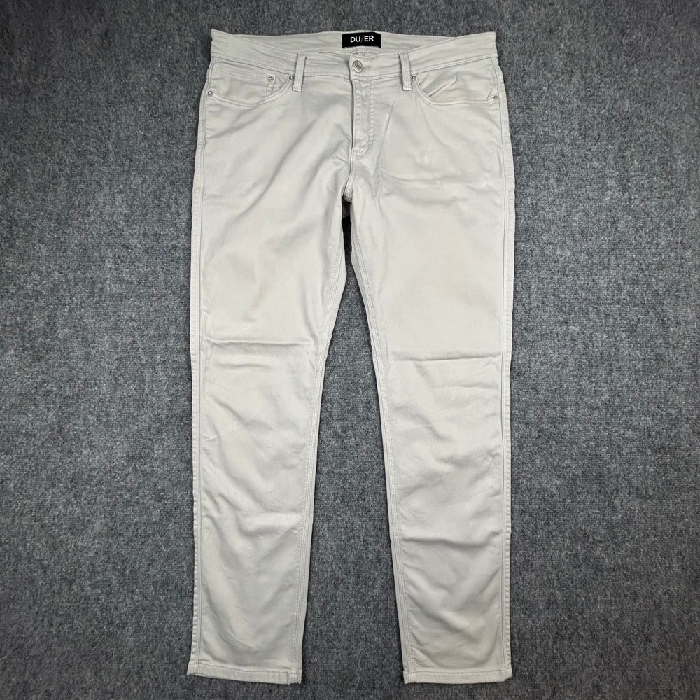 DU/ER N2X Slim Fit Pants Mens 38x32 Tan Performance Stretch Chino 5-Pocket